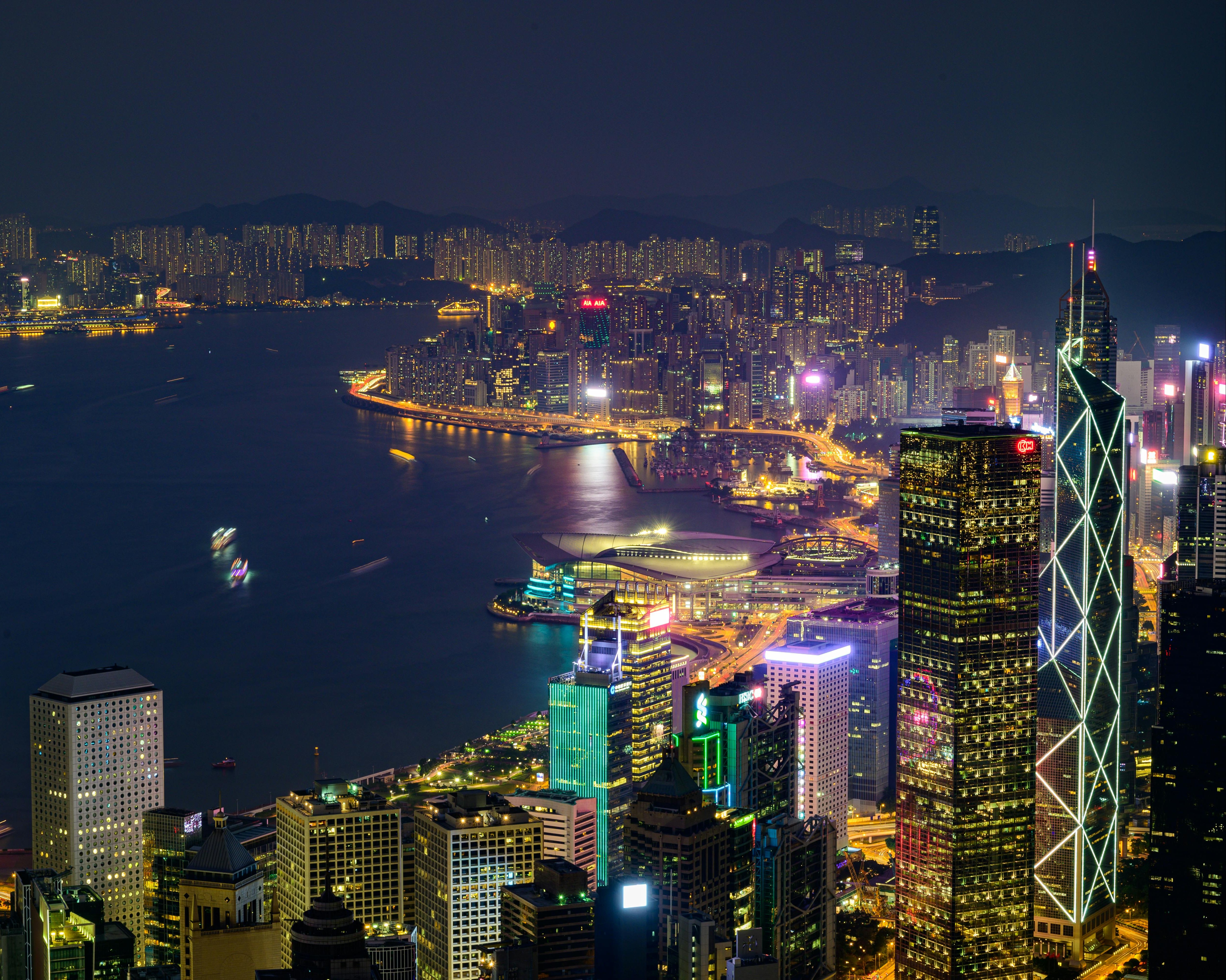 Hong Kong skyline at night reflecting global fashion capitals Jacqui Stafford styling career